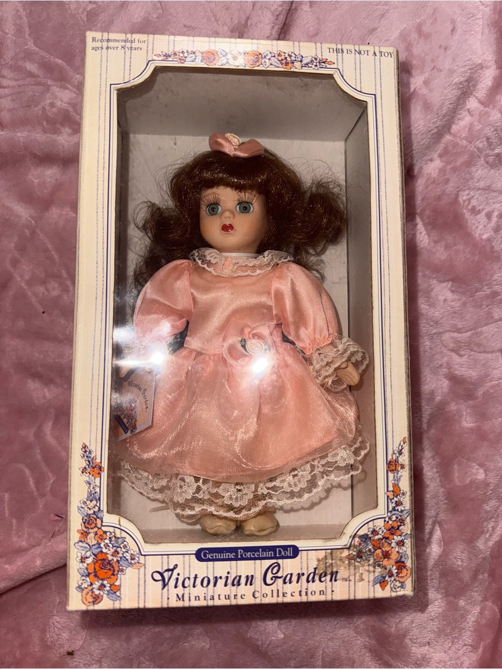 Victorian Garden Porcelain Doll in Pink Dress